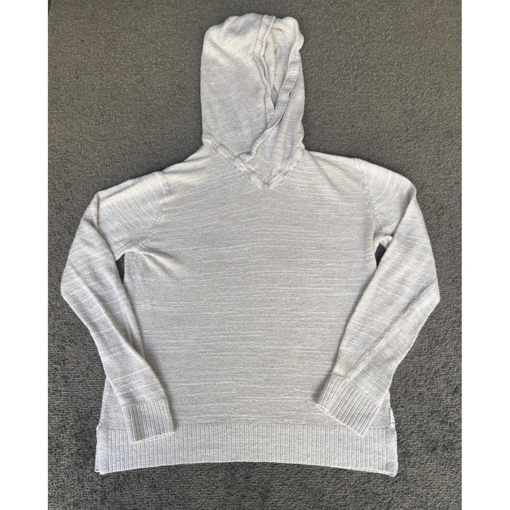Armani Exchange Hoodie Womens Small Gray Linen Knit Long Sleeve Classic Pullover